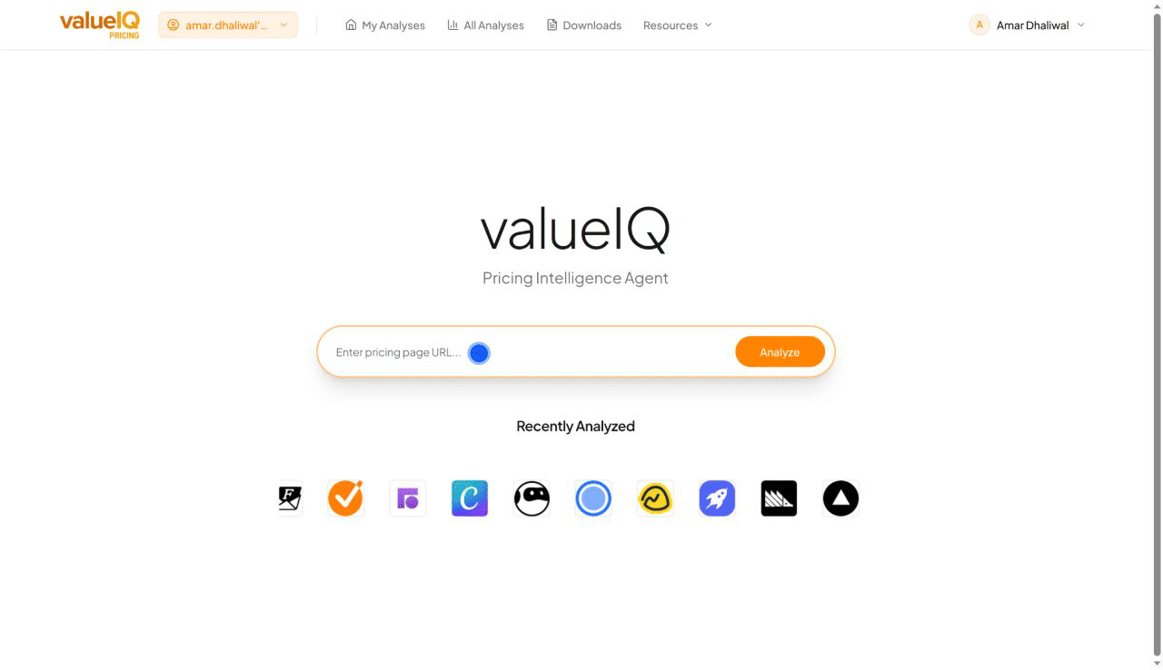 Getting Started with valueIQ's Pricing Intelligence Agent
